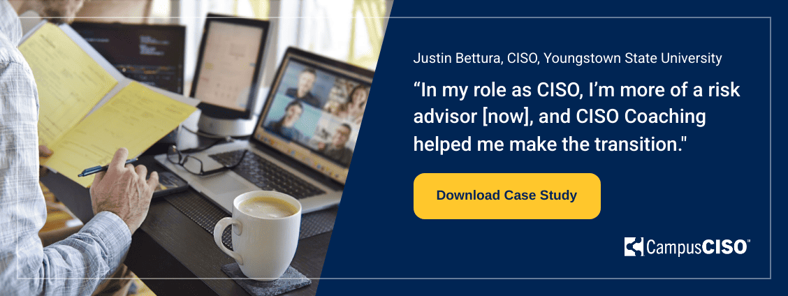 Testimonial - “In my role as CISO, I’m more of a risk advisor [now]… CISO Coaching helped me make the transition."