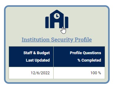 Screenshot - Institution Security Profile link