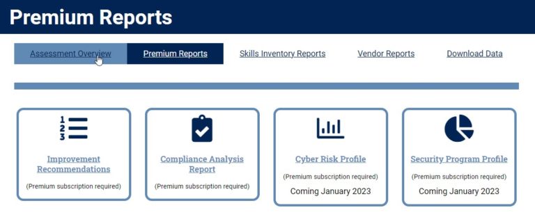 Screenshot - Reports - Premium Reports menu