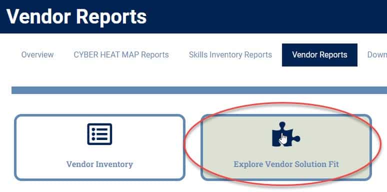 Screenshot - Vendor Solution Fit report menu icon